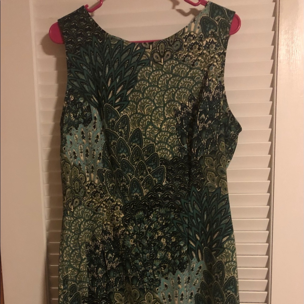 Knee length dress, Mostly green